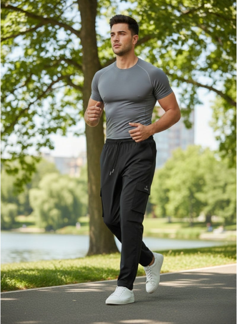 سبال بنطال رياضي للجنسين من SPALL – بنطال جوجرز رياضي فاخر للرجال والنساء، مريح للتدريب والتمارين، أسود أزرق خمري، المقاسات M L XL - Image 4